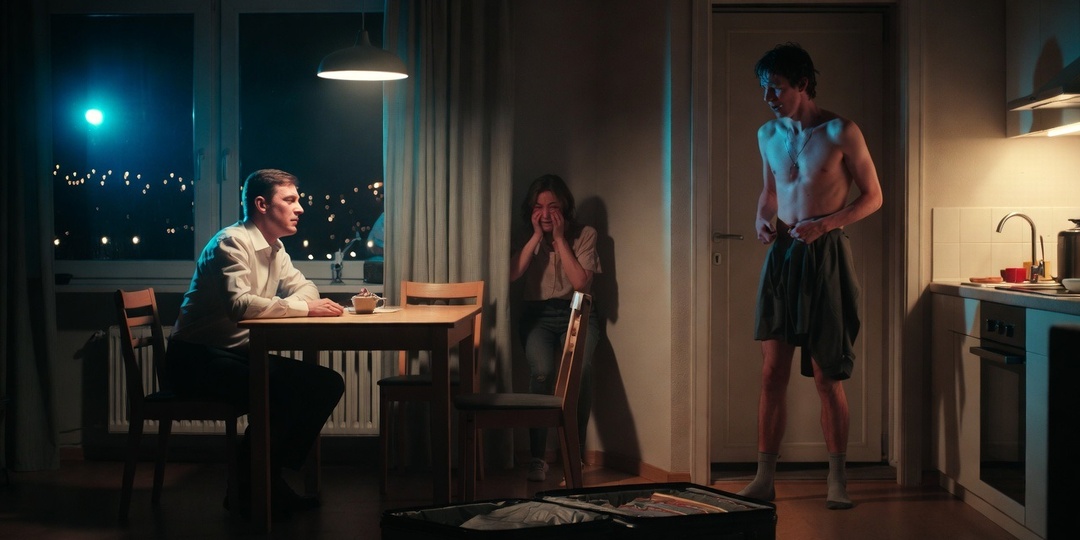 Застал их дома. Предложил любовнику забрать её с вещами прямо сейчас. Он побледнел и сбежал, забыв ботинки.