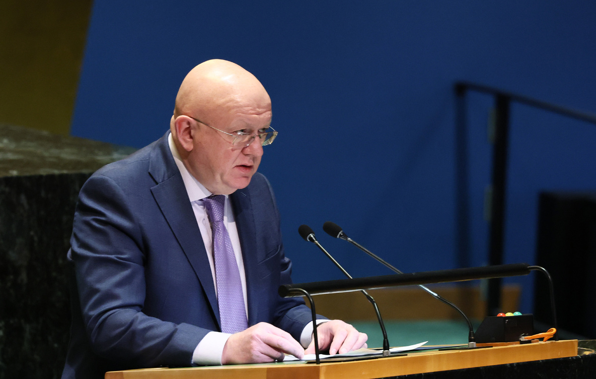    Постоянный представитель России при ООН Василий Небензя  Michael M. Santiago/Getty Images