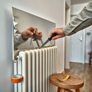 Монтаж отражающего экрана за батареей снижает теплопотери зимой.  📷
