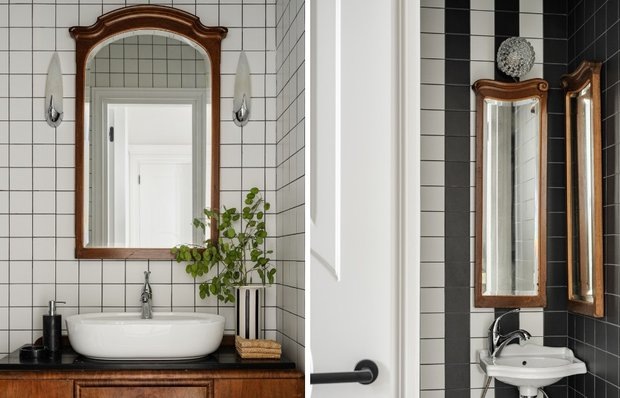 Как оформили крошечный санузел с антикварным комодом