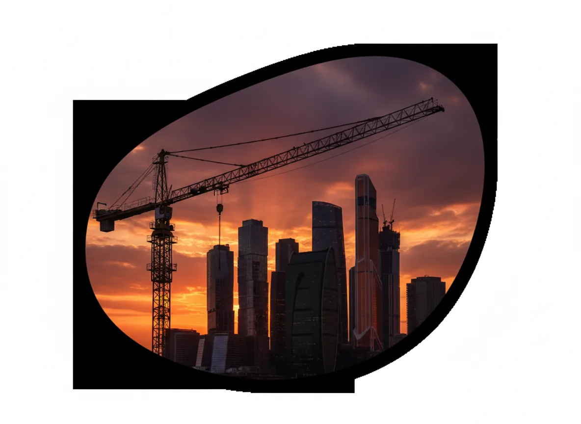 Этот стальной паук сплёл не паутину, а новый горизонт. Без его одинокого силуэта вчера не было бы этого сверкающего леса сегодня. Он — молчаливый отец всех небоскрёбов.