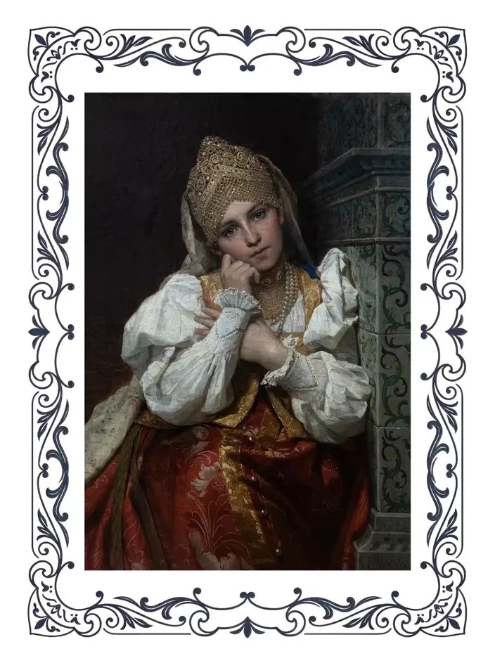 Неизвестный художник. Неизвестная в русском костюме. 1830-е. Новгородский государственный музей-заповедник, Великий Новгород