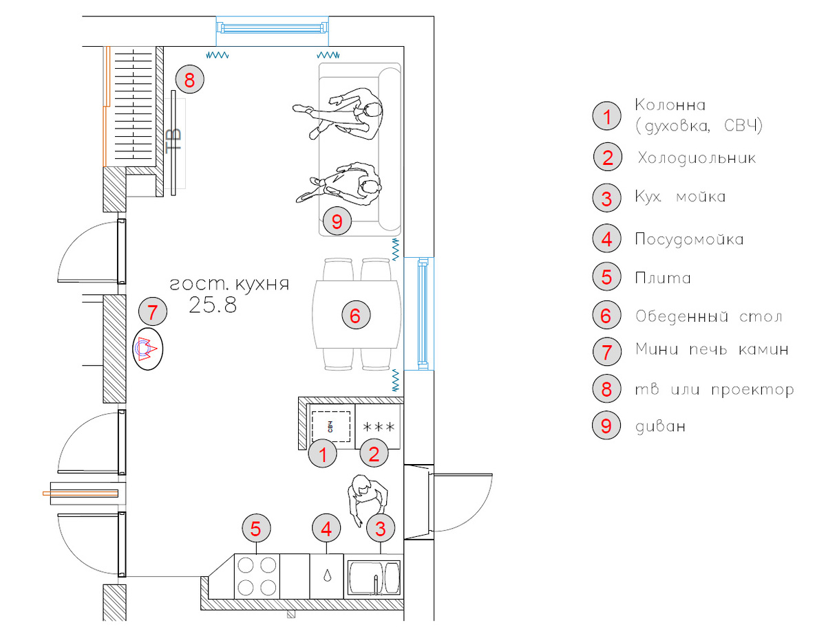 кухня-гостинная