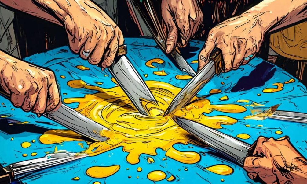   Запад хочет разделить Украину. Иллюстрация: "Блокнот"