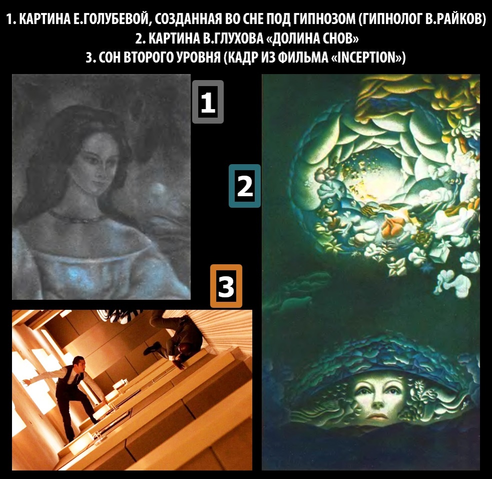 Кадр из фильма «Inception» и иллюстрации из журналов «Техника – молодёжи», №11-1979, №3-1980.