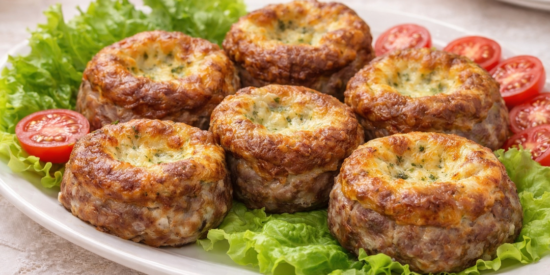 Котлеты с начинкой в духовке: мясные ватрушки из фарша. Быстрый ужин для всей семьи