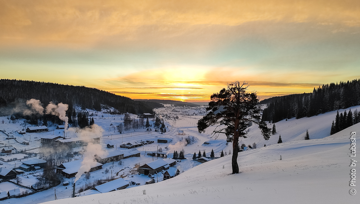 Закат на Кынзаводе в мороз