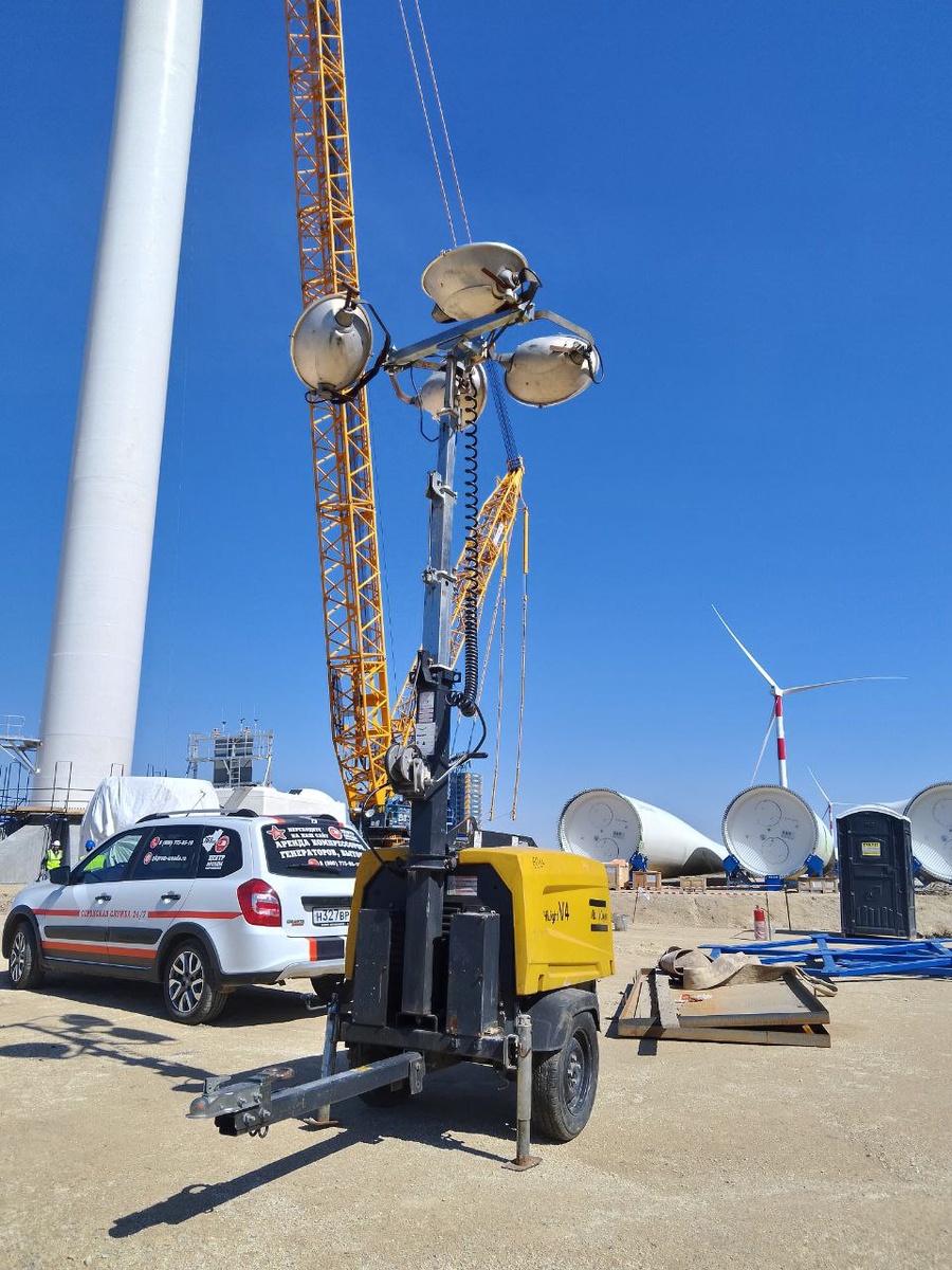 Atlas Copco HiLight V4 на строительстве ветряной электростанции