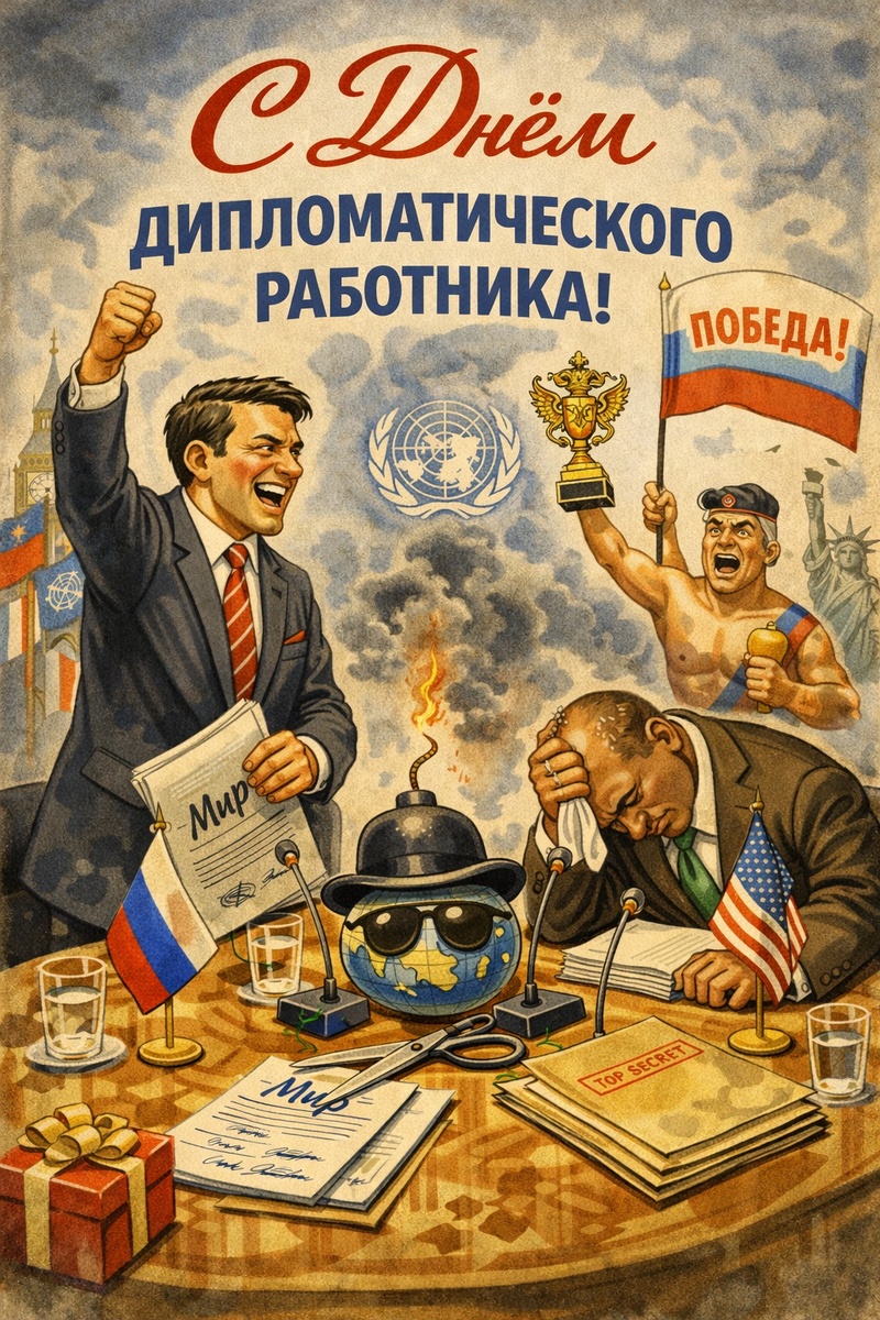 Творение ИИ, которому Лариса Сологуб дала задание сделать поздравление ко Дню дипломата