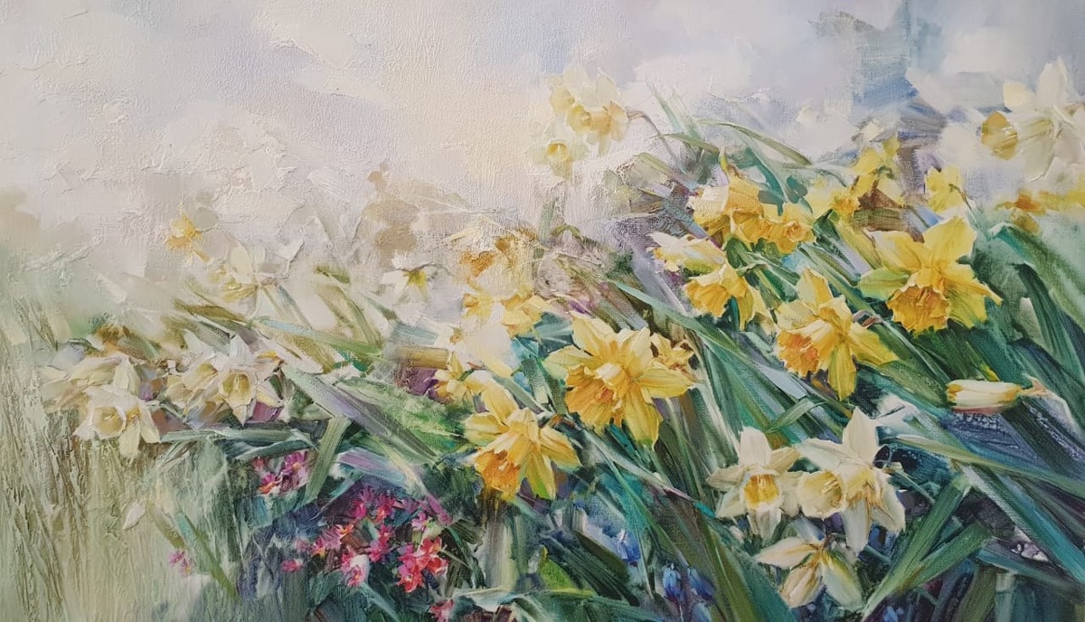 Олег Тимошин. Весенняя волна 2012 холст, акварель, рельефная паста