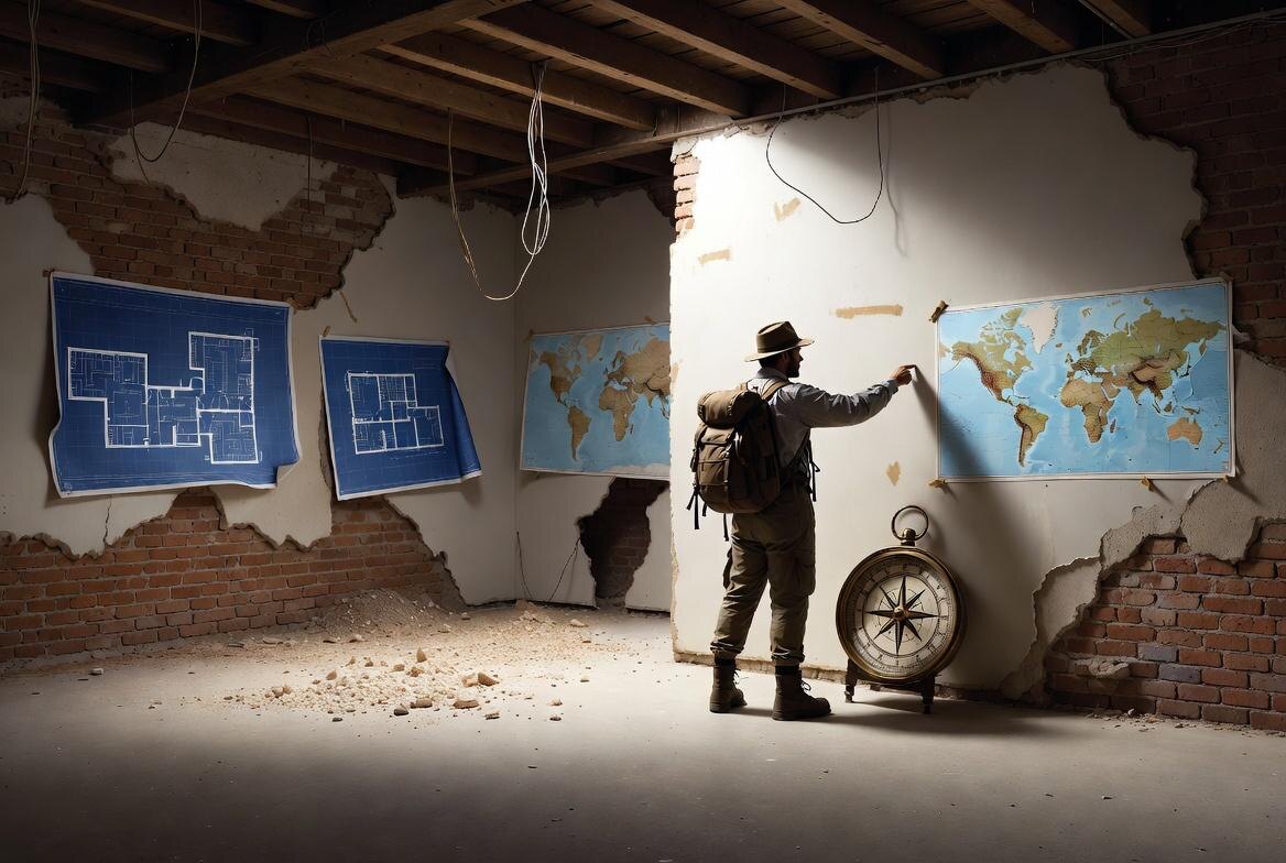 Вот так в представлении нейросети выглядит путешественник, делающий ремонт 