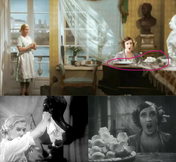 Коллаж кадров из комедии СССР Григория Александрова  «Веселые ребята» 1934 г.