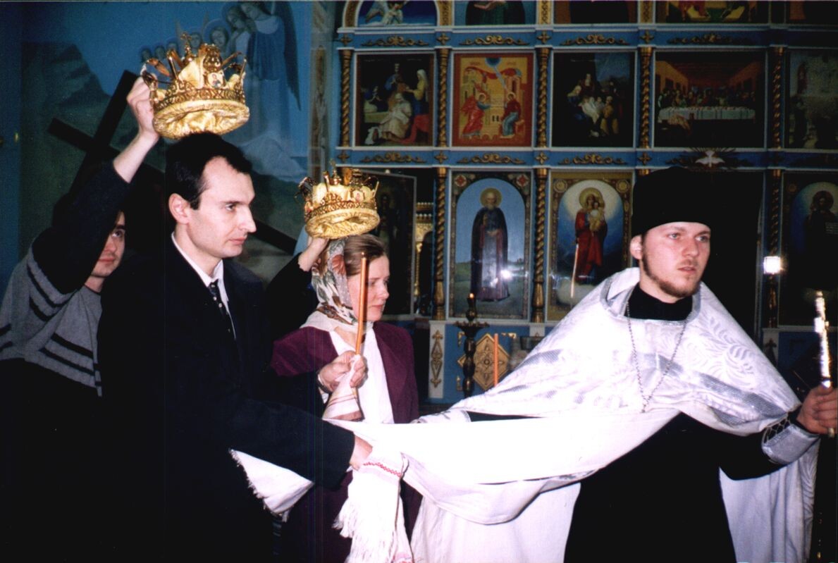 Венчание Сергея и Ольги Моисеевых 6 февраля 2007 г в храме святого Трифон ав Харьковской области.  