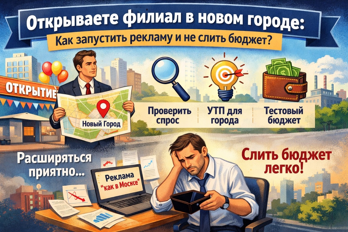 Открываете филиал в новом городе: как запустить рекламу и не слить бюджет
