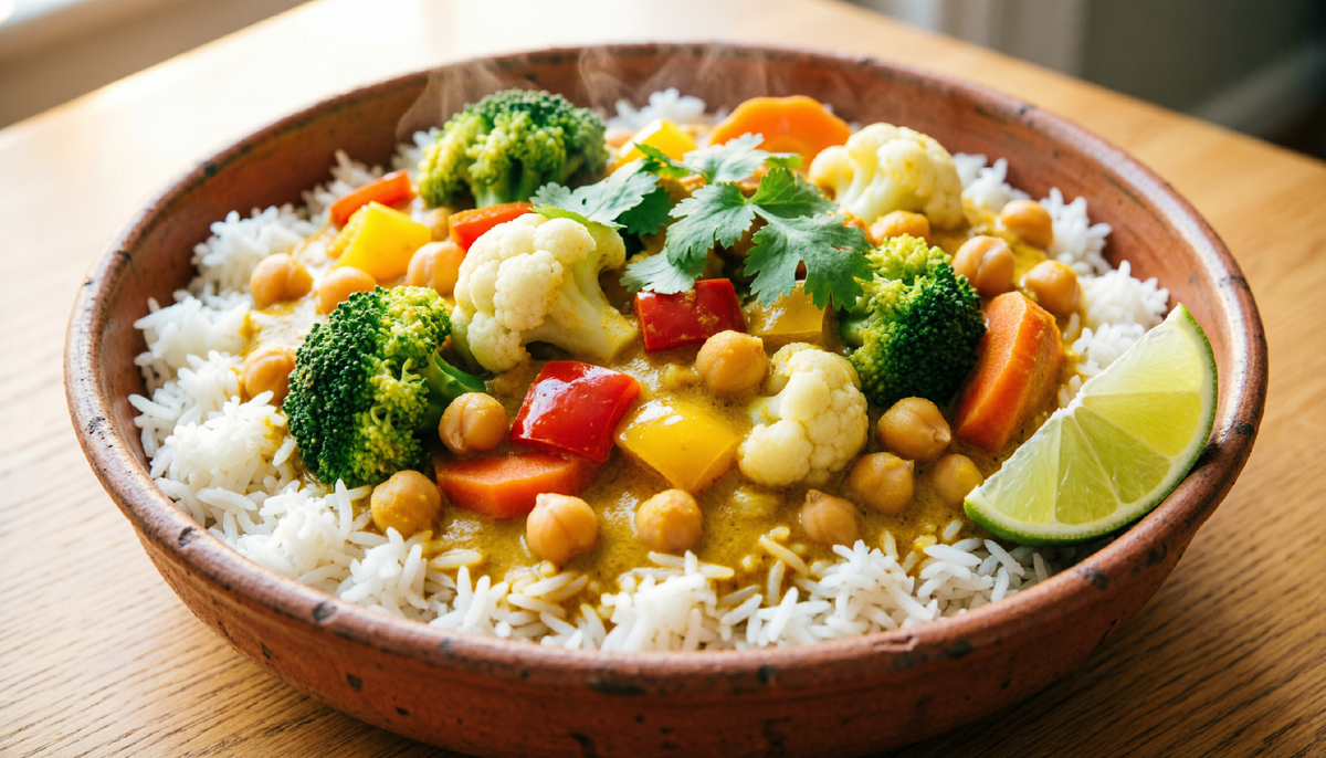 Овощное карри с кокосовым соусом