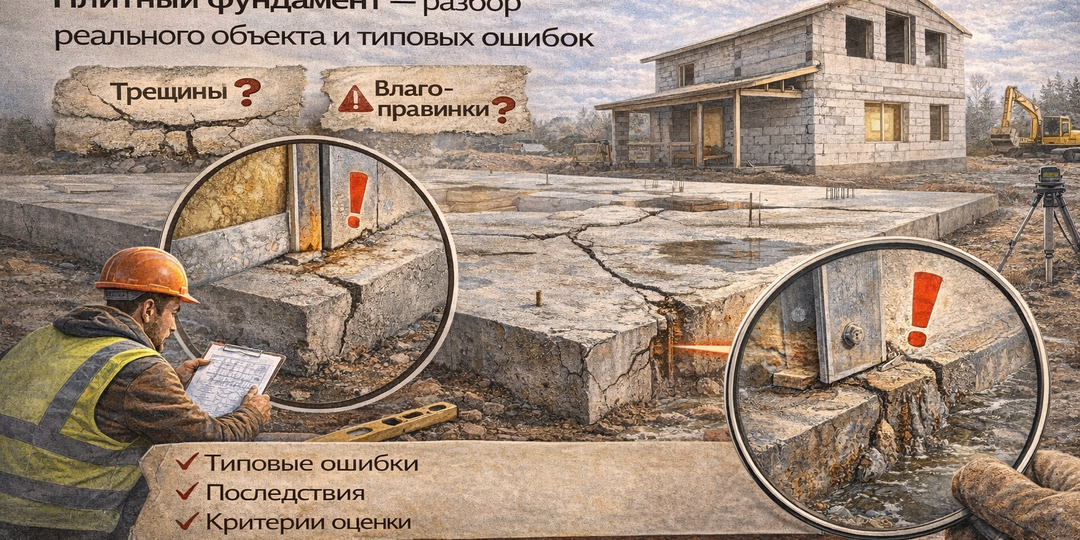 С чего начинается разбор реального объекта плитного фундамента