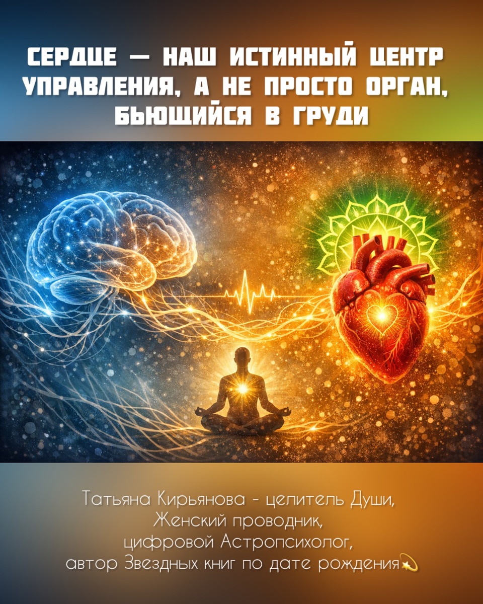 ❤️Сердце — наш истинный центр управления, а не просто орган, бьющийся в груди.
