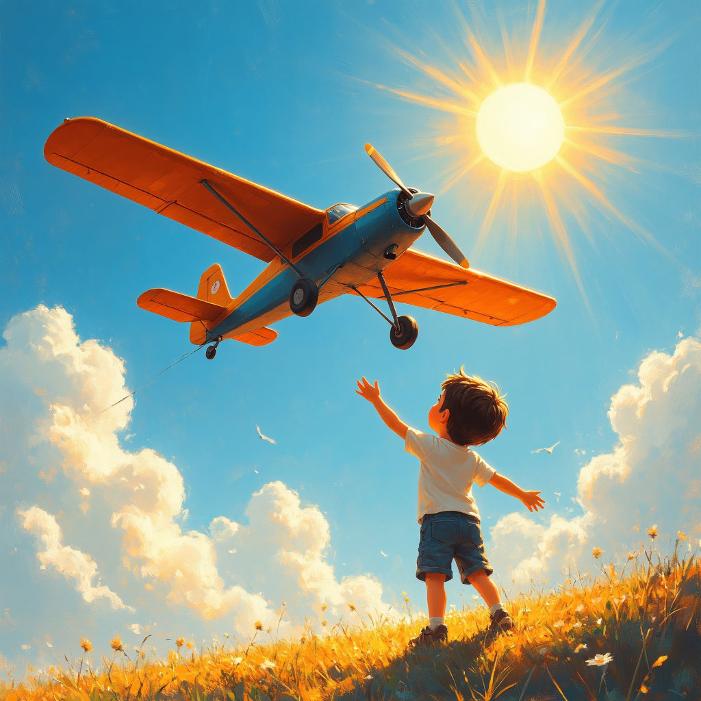 Мечта о полете. Изображение создано с помощью ИИ программой Алиса AI.