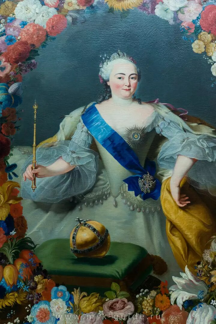 Цветущая Елизавета - образ эпохи процветания. Портрет Г. Г. И. Преннера. 1754 г.
