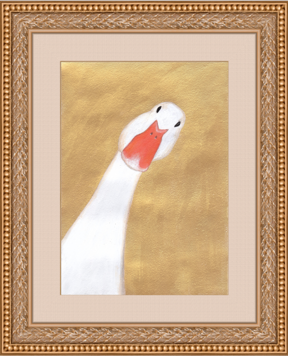 Гусь на золотом фоне