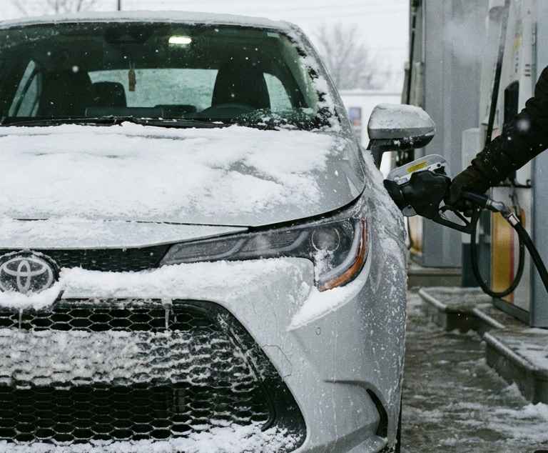 Заправка зимой то еще испытание