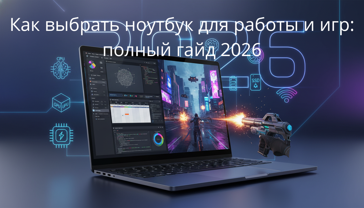 Как выбрать ноутбук для работы и игр без переплат: гайд по характеристикам, процессорам, графику и тестам. Советы для России 2026.