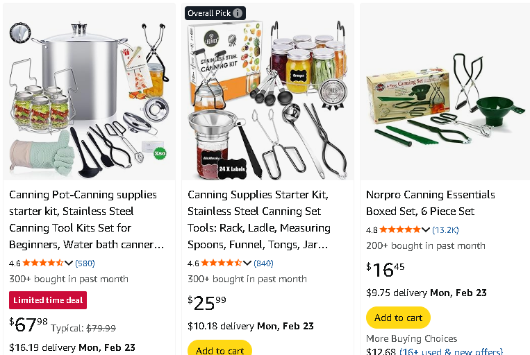 Фото: Скриншот amazon.com/ Наборы для начинающих