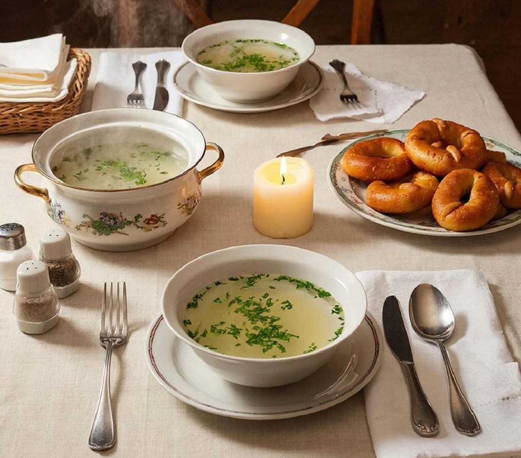 Сервировка по‑русски: простота, достоинство, вкус времени.   «Создано с использованием искусственного интеллекта».