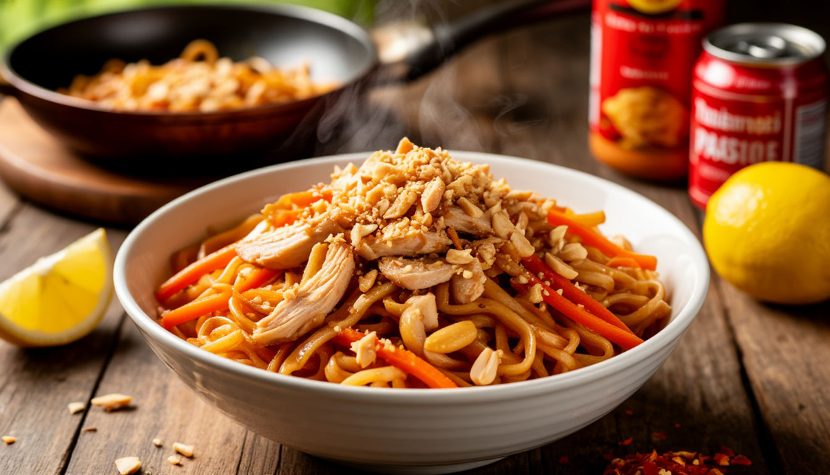 🍜 Тайская лапша Пад Тай по-ростовски: вместо тофу — яйцо, вместо тамаринда — томатная паста.