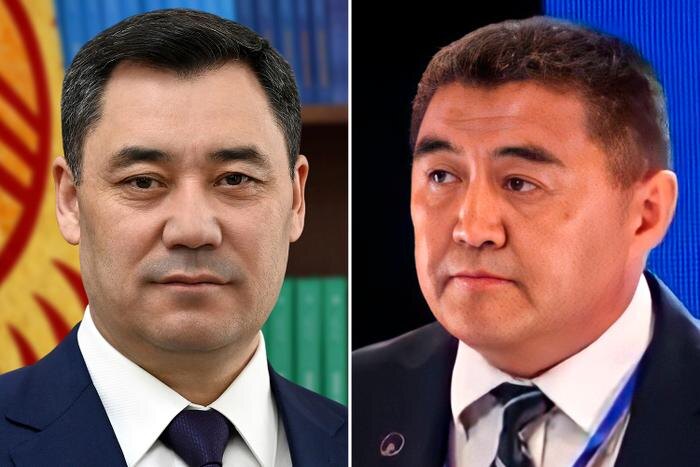 Президент Киргизии Садыр Жапаров и экс-заместитель председателя кабинета министров и главы Государственного комитета национальной безопасности (ГКНБ) Камчыбек Ташиев. Обложка © Wikipedia / Press Service of the President of Kyrgyzstan, NEXT TV