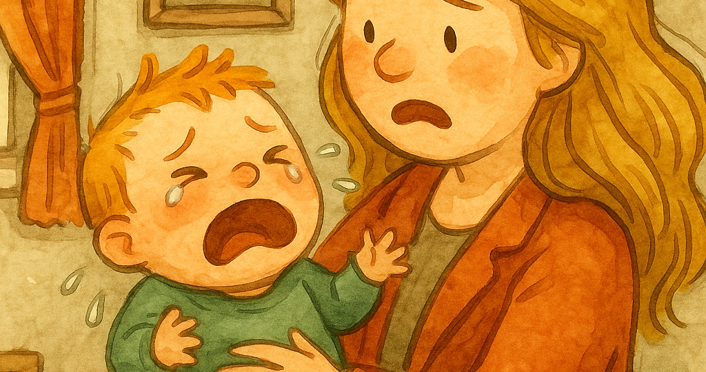 Ребёнок кричит на массаже.