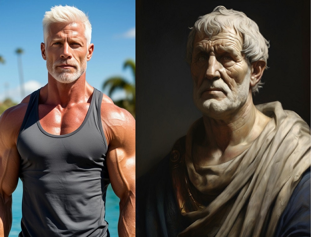 Ни одного достоверного изображения римского философа до наших дней не дошло, поэтому опубликовала абстрактнного ЗОЖника и асбтрактного философа от нейросетки.