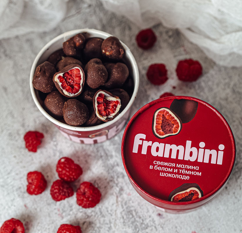 Малина Фрамбини в белом и темном шоколаде