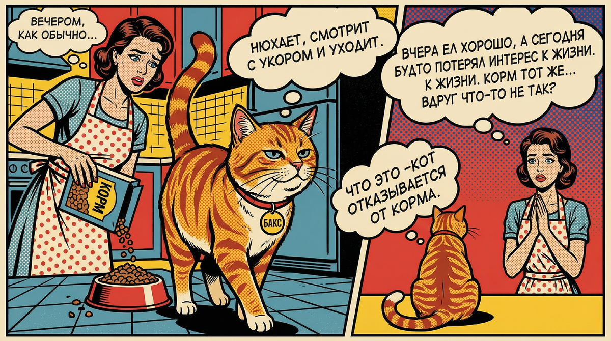 Кот отказывается от сухого корма