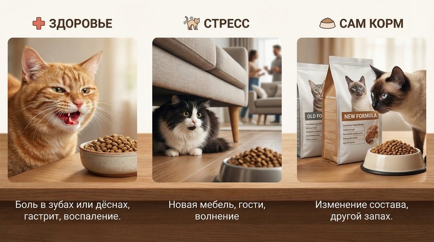 почему кошка отказывается от корма