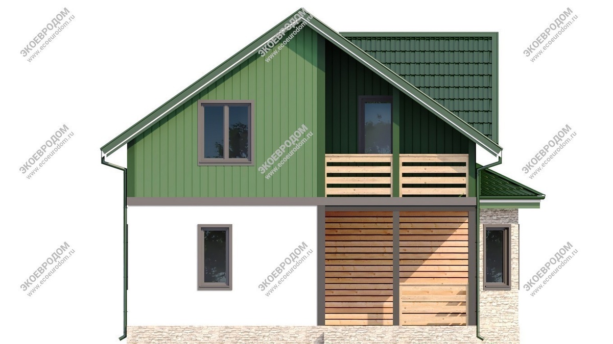 Фасады дома из СИП панелей «Уединение»
