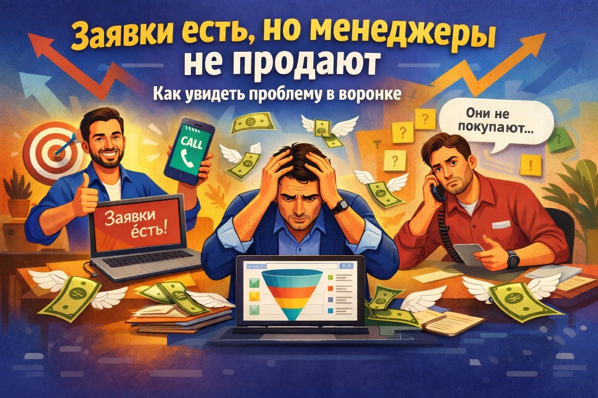 Заявки есть, но менеджеры не продают: как владельцу увидеть проблему в воронке 