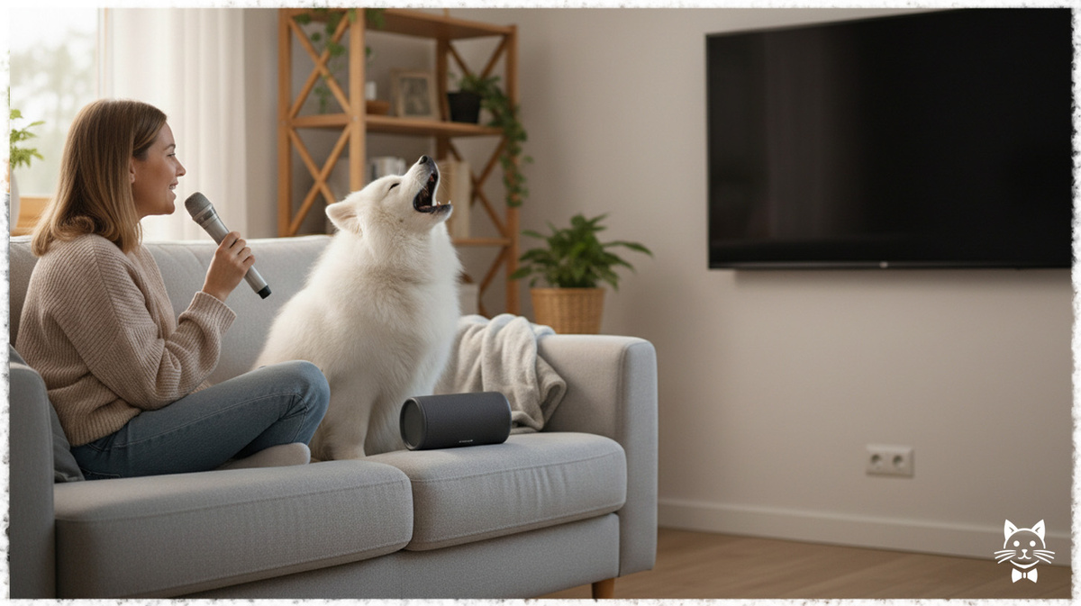 Собака подпевает