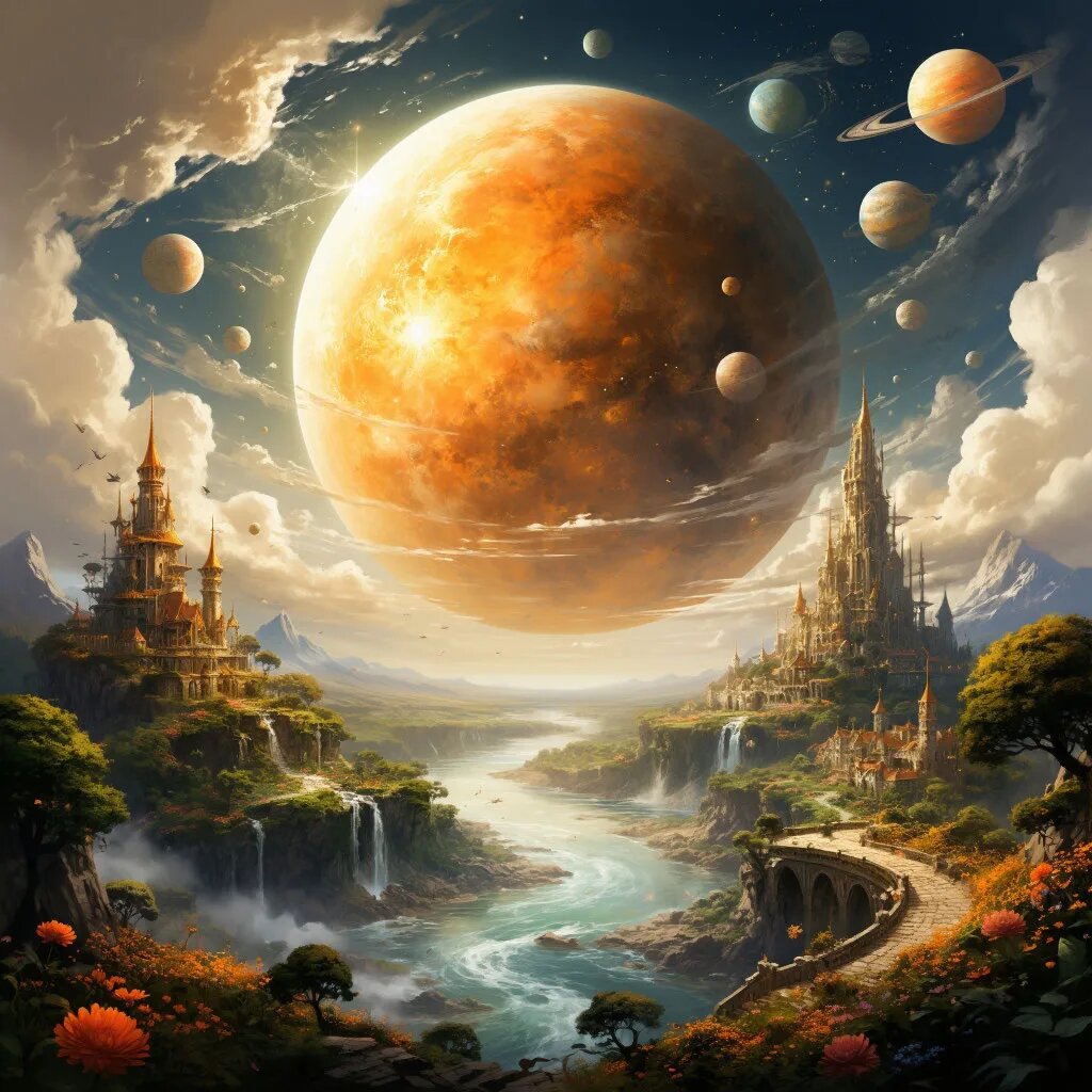 Планета. Иллюстрация сгенерирована нейросетью