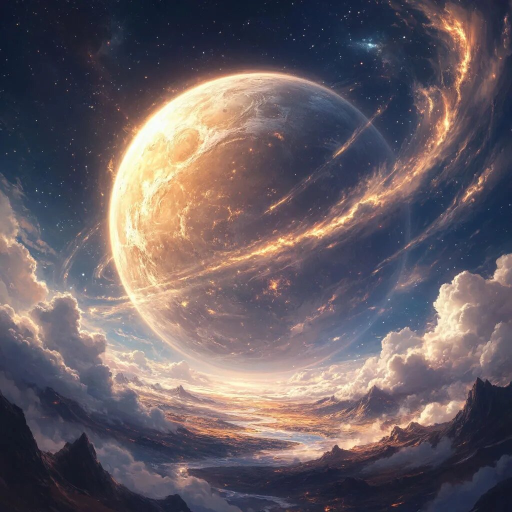 Планета. Иллюстрация сгенерирована нейросетью