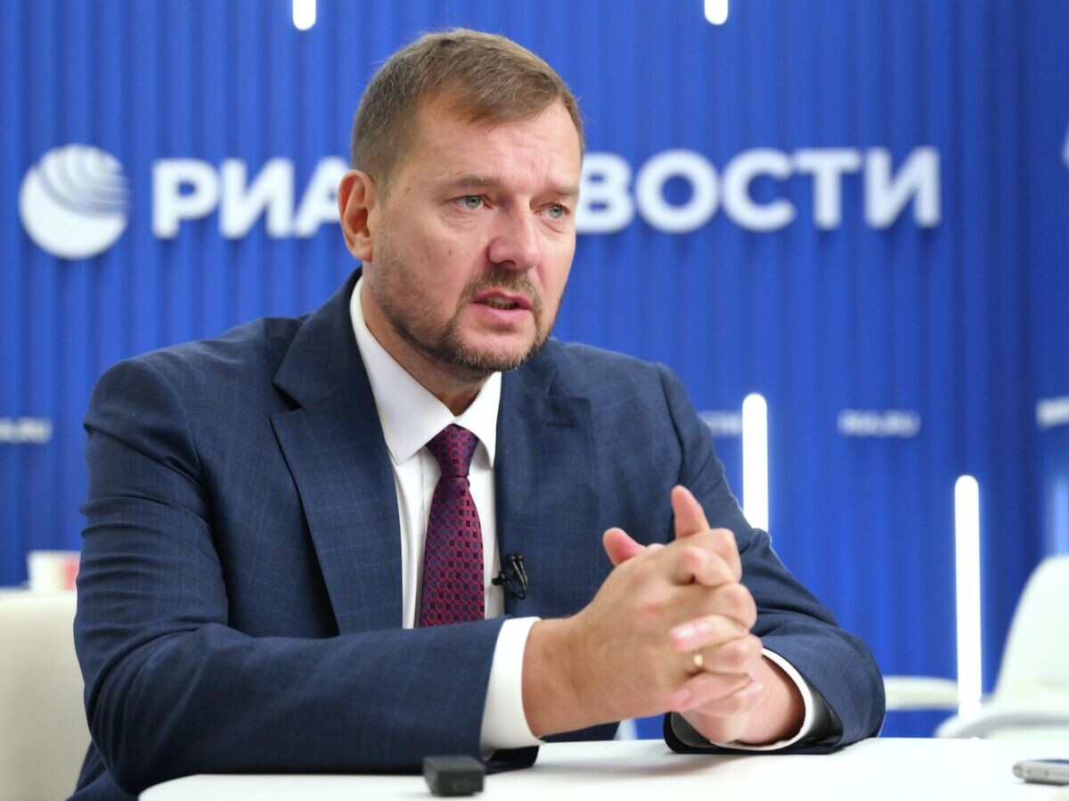    Губернатор Запорожской области Евгений Балицкий на стенде РИА Новости. ПМЭФ-2025 | © РИА Новости / Григорий Сысоев