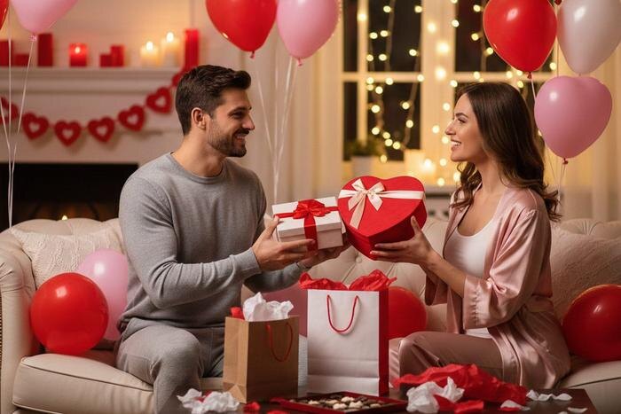 Подарки на День всех влюблённых: лучшие варианты для него и для неё. Обложка © Nano Banana AI