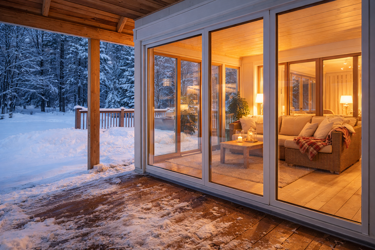 Пример тёплого остекления веранды, которое позволяет использовать пространство даже зимой