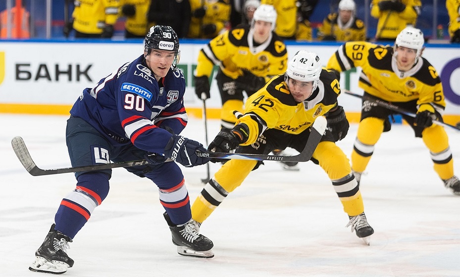    «Северсталь» в матче КХЛ. Фото: ХК «Лада»