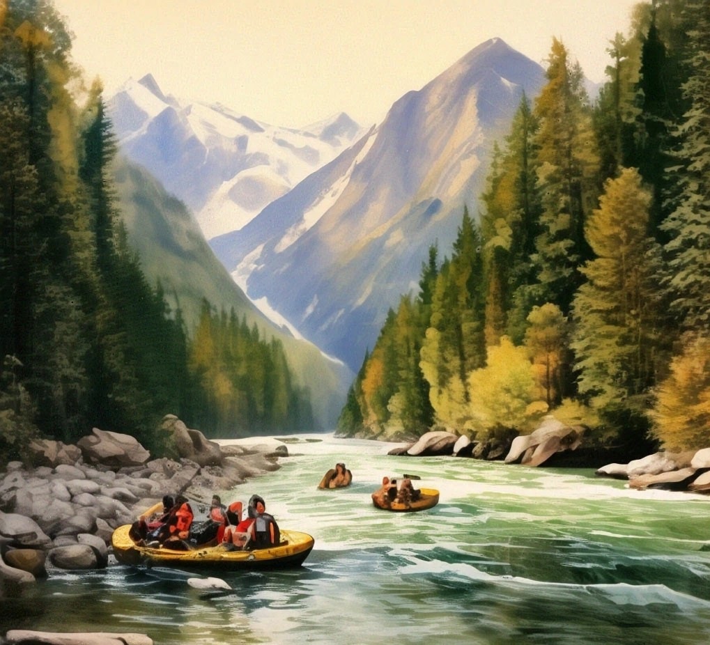 Сплав по горной реке. 