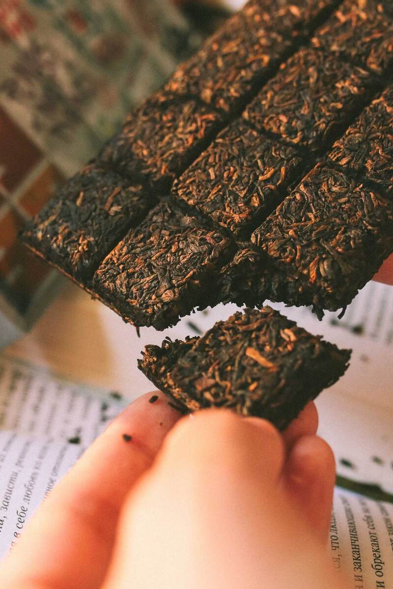 Шу пуэр в форме кирпича, как выглядит без обложки