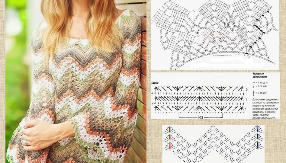 Однотонные и разноцветные кофточки крючком. Модели со схемами узоров