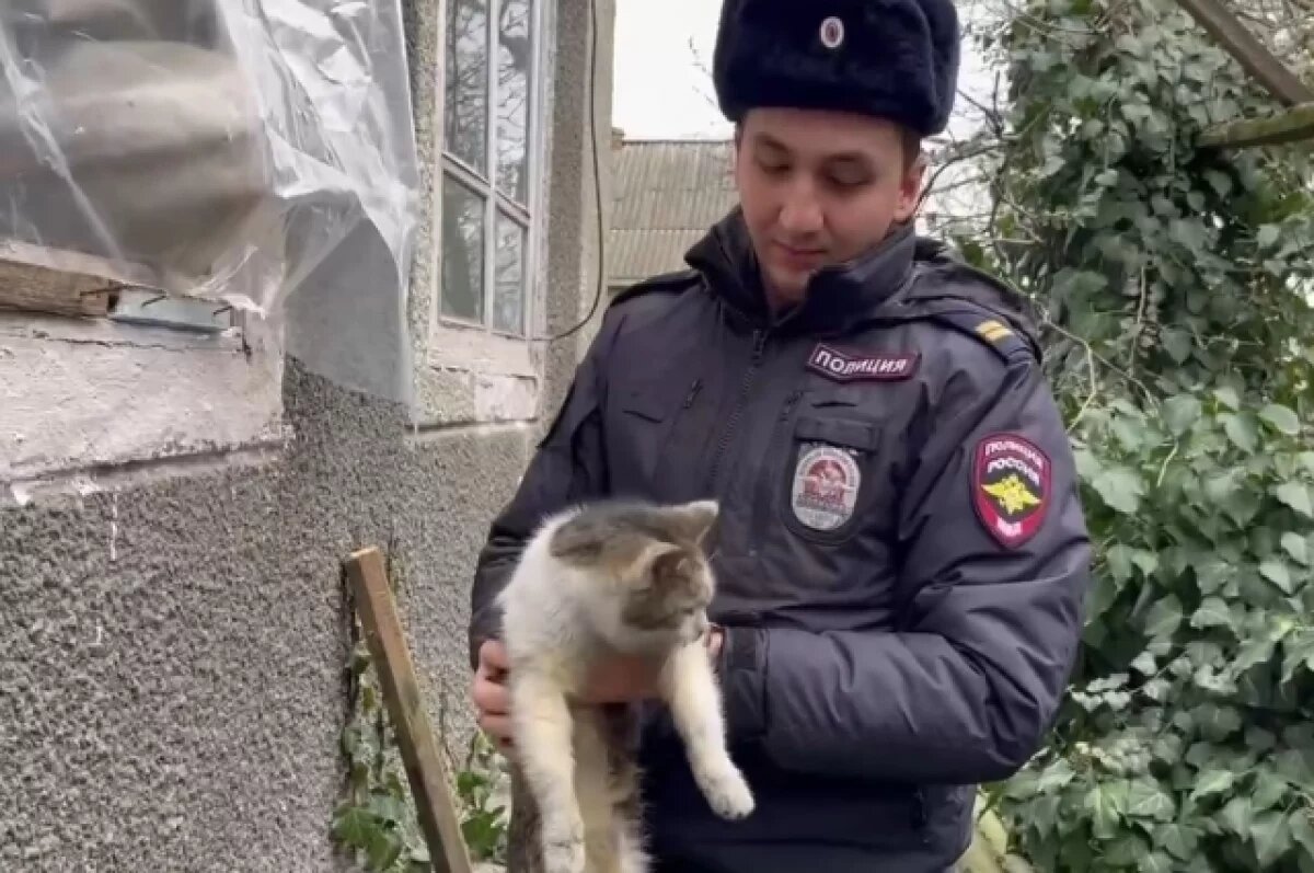    В КБР сотрудники ППС спасли из горящего дома мужчину-инвалида и его кошку