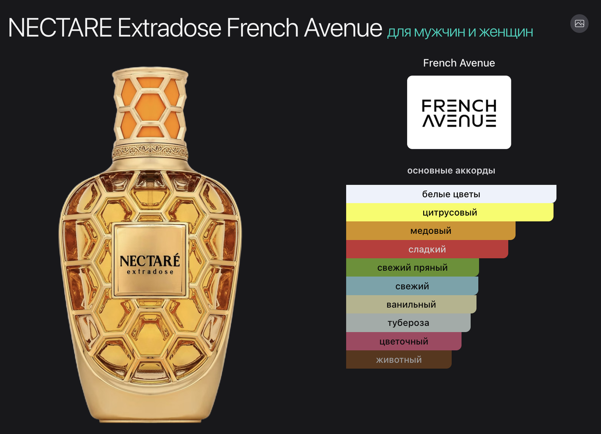 основные аккорды NECTARE Extradosе