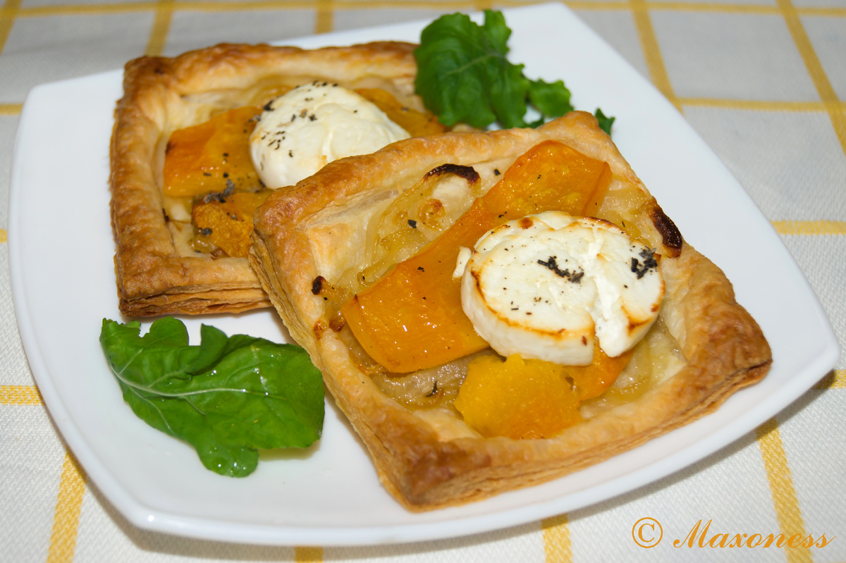 Тарт с тыквой и козьим сыром